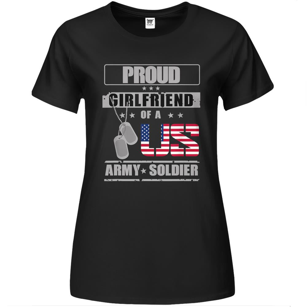 Proud Girlfriend Of A Us Army Soldier Premium Womens Tshirts