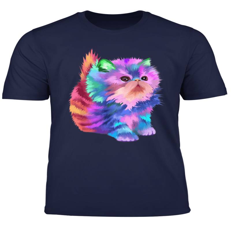 Colorful Cute Funny Rainbow Kitten Rave Edm Cat Shirt