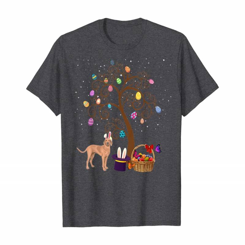 Vizsla Dogs Pet Dog Hunting Egg Tree Bunny Easter Day Star T-shirt