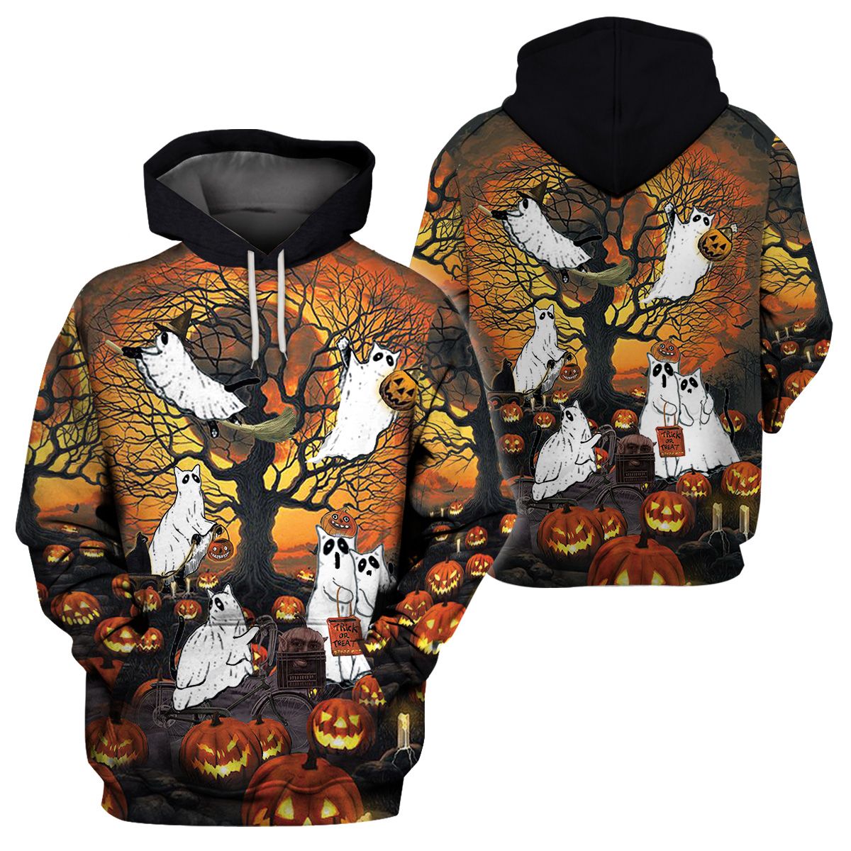 3D All-Over Printed Apparels “Halloween Cat” (Av-Nq94)