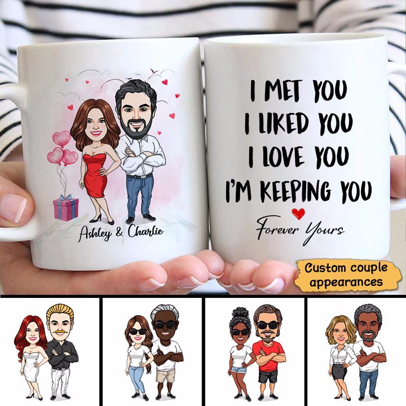 Caricature Couple Gift For Him For Her Personalized Mug