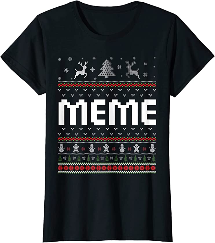 Womens Meme Ugly Holiday Party Matching Ugly Christmas Sweater T-Shirt