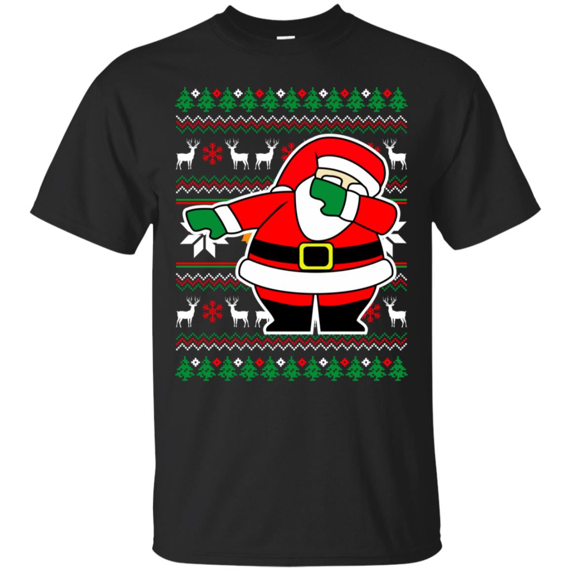 Ugly Christmas Santa Dabbing T Shirt Xmas Gift