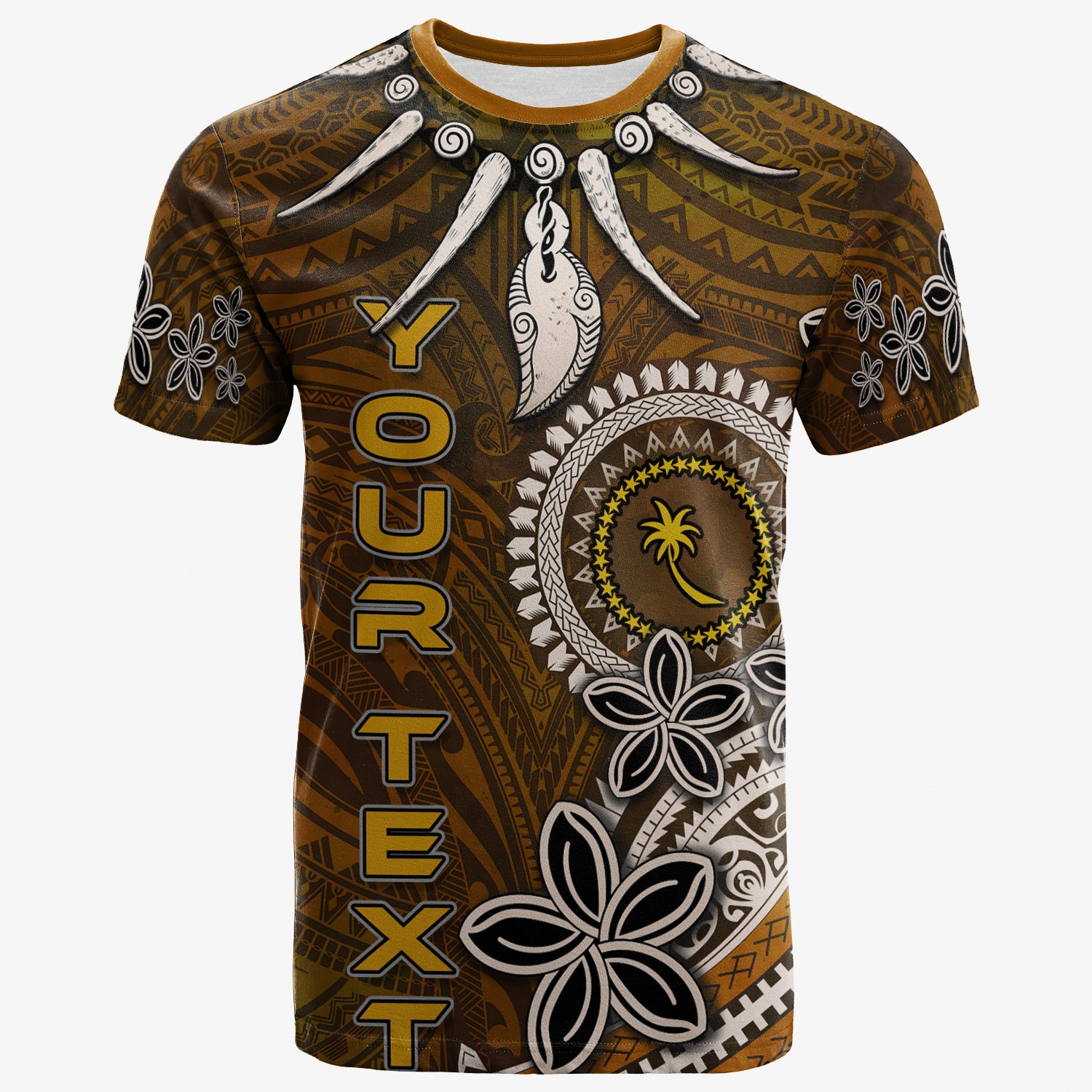 Chuuk Custom Personalised T-Shirt – Polynesian Boar Tusk – BN39