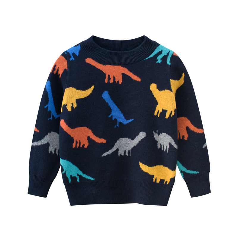 1-9T Dinosaur Infant Boys Sweater Toddler Kid Baby Boys Winter Clothes Long Sleeve Pullover Knit Top Warm Childrens Knitwear alx