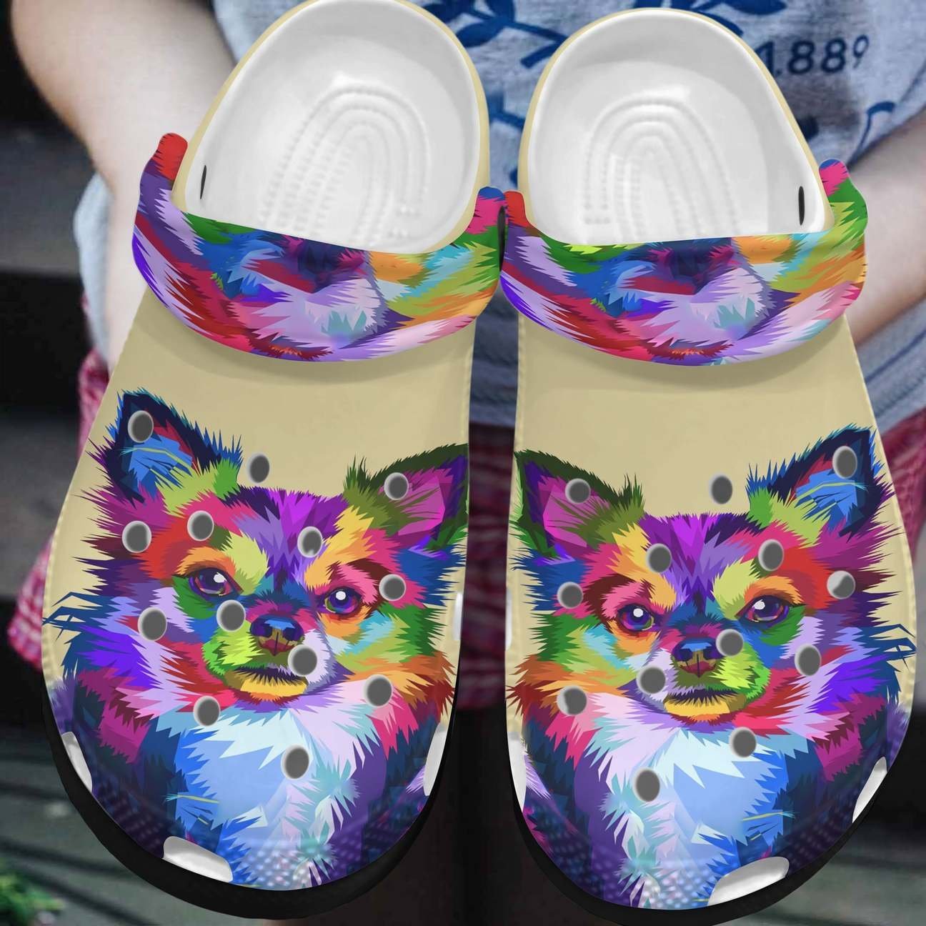 Chihuahua Personalized Clog, Custom Name, Text, Color, Number Fashion Style For Women, Men, Kid, Print 3D Colorful Chihuahua