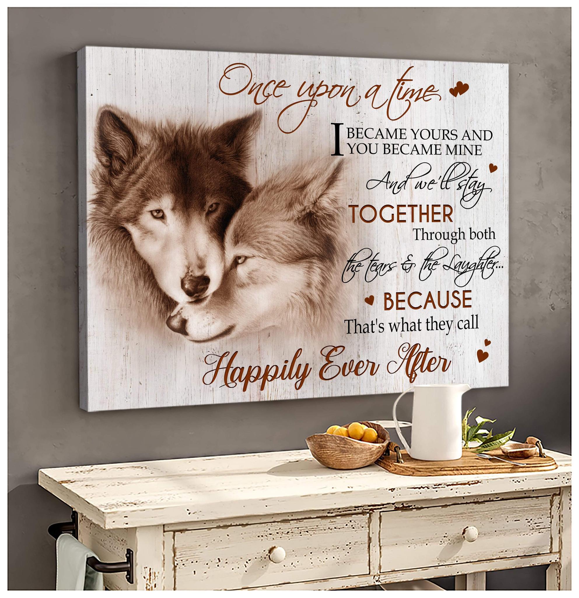 Wolf Once Upon A Time Premium Wall Art Canvas