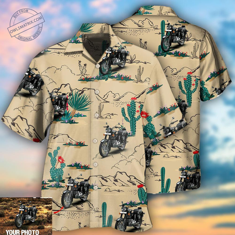 Motorcycle On The Desert Basic Style Custom Photo Hawaii Shirt Ha19897