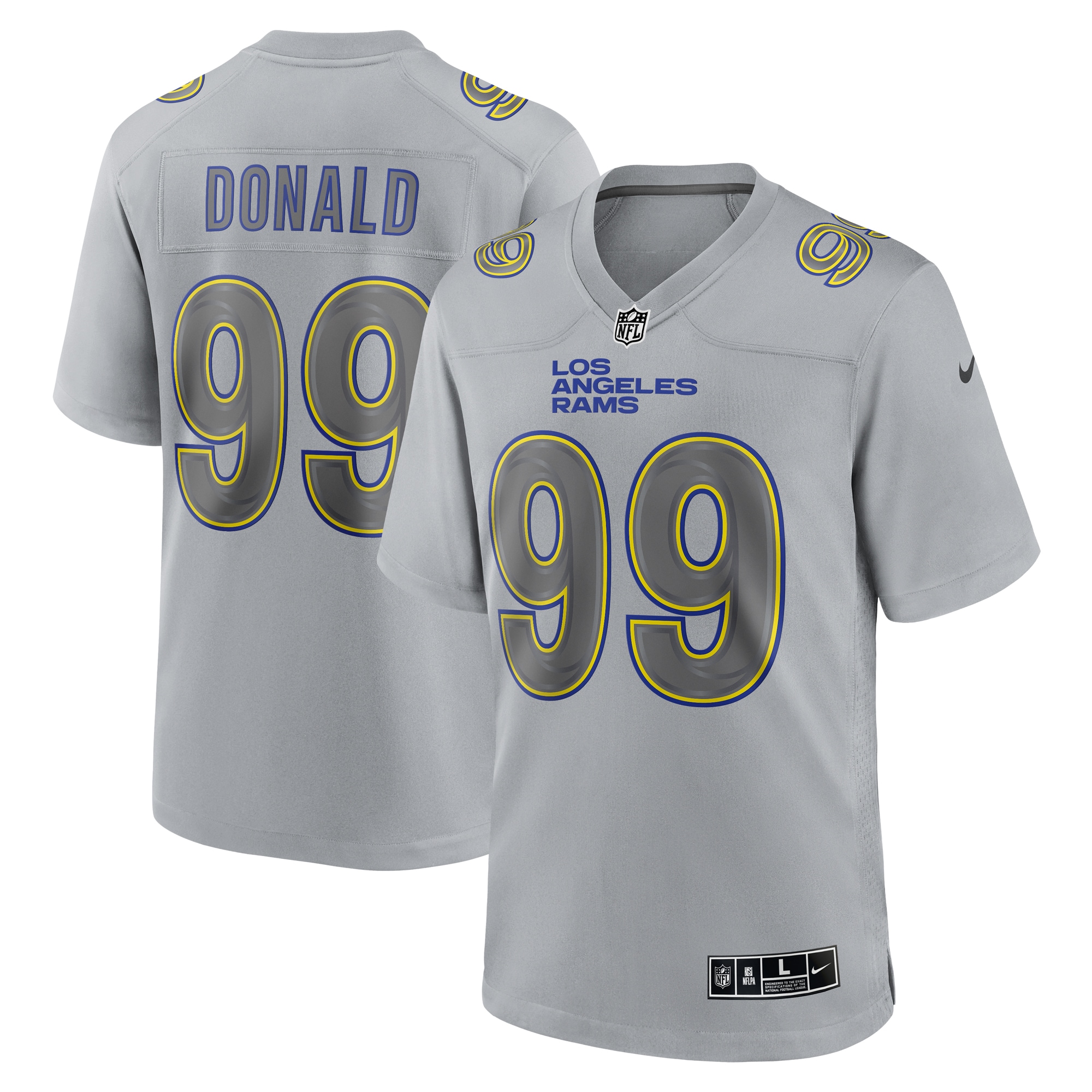 Men’s Los Angeles Rams Aaron Donald Gray Atmosphere Fashion Game Jersey