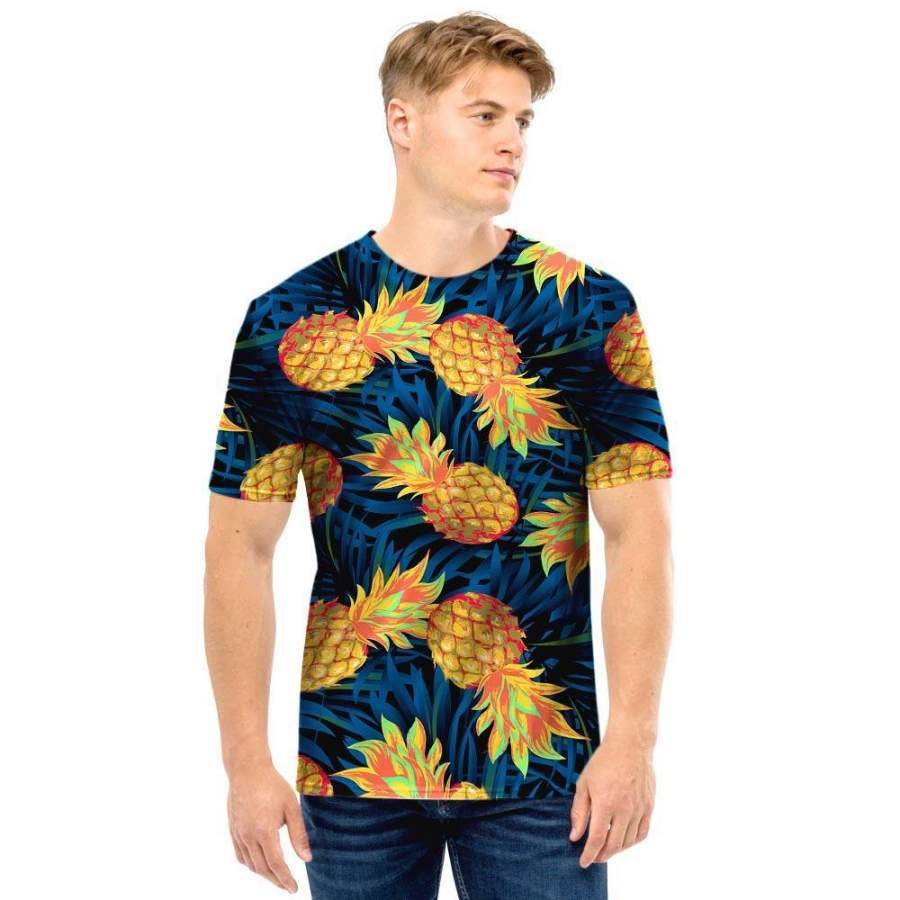 Golden Pineapple Edm Hawaii Print Men T Shirt Ha3003