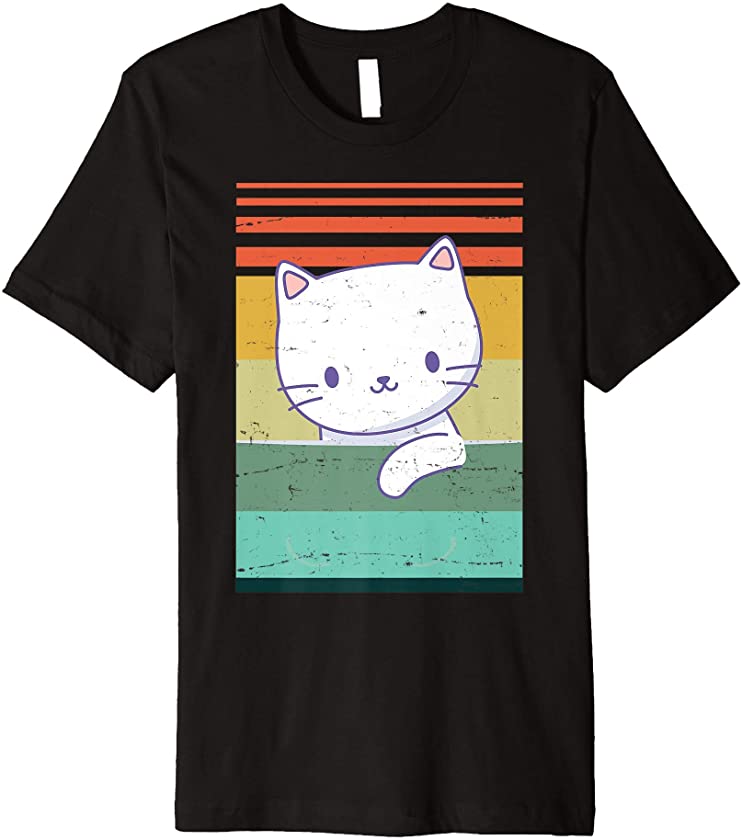 Cat Retro Style – Cute Kawaii Kitten Lover Vintage Retro Premium T-Shirt