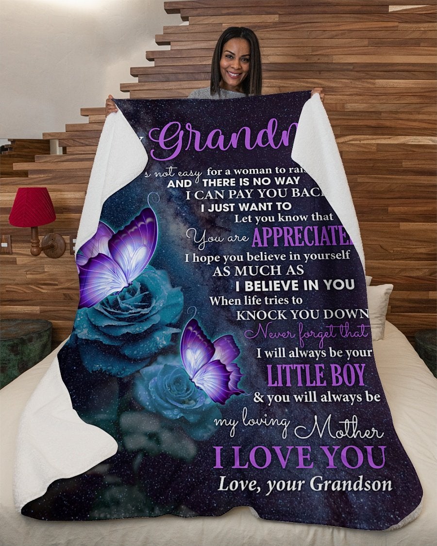 You’Re Appreciated Fleece Blanket , Best Mother S Day Gift Ideas, Mother S Day Gift From Grandson To Grandma, Home Decor Bedding Couch Sofa Soft And Comfy Cozy