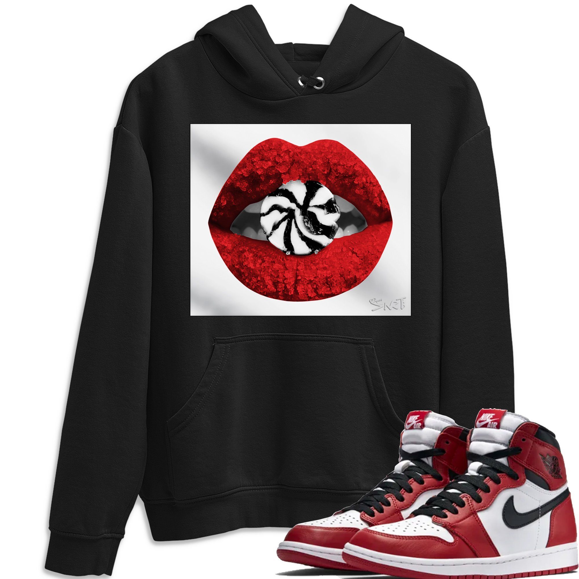 Lips Candy Hoodie – Air Jordan 1 Varsity Red Chicago