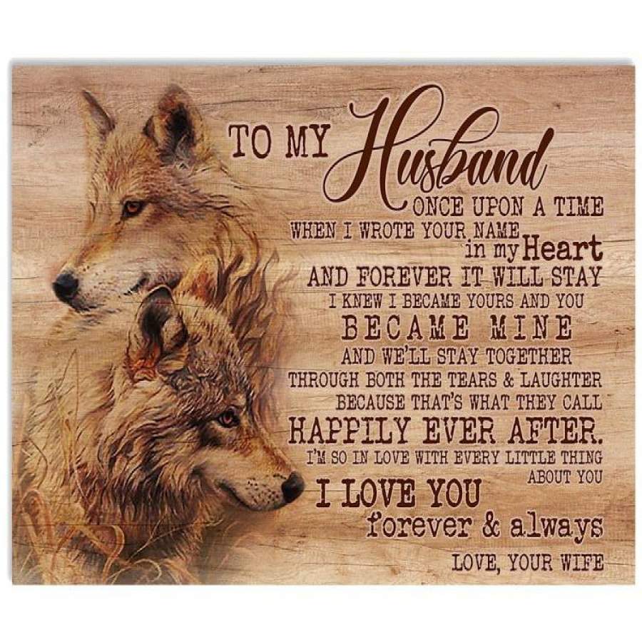 TO MY HUSBAND-LOVE YOUR WIFE WOLF Horizontal Poster