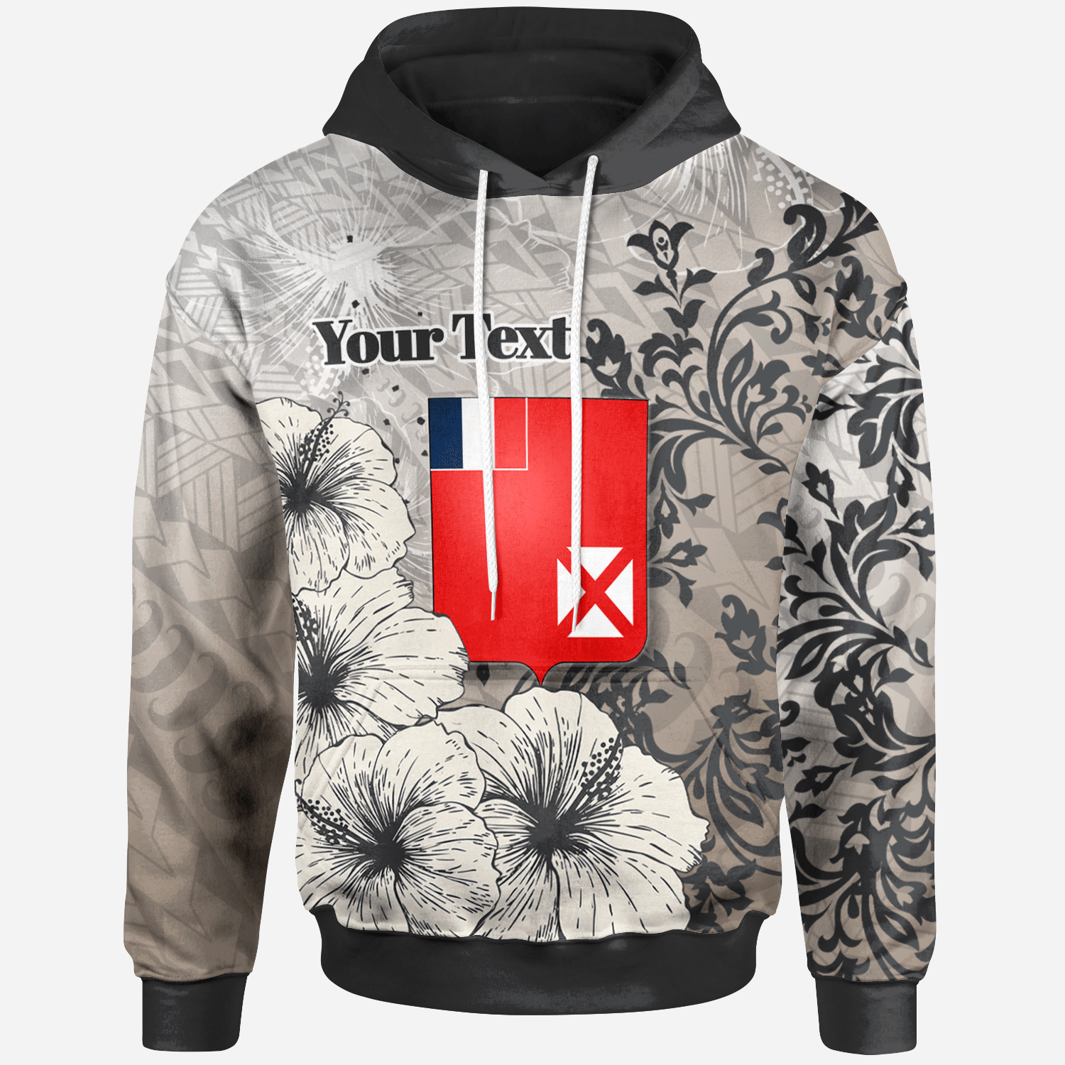 Wallis And Futuna Hoodie  – Custom Personalised Vintage Luxury Floral Style – BN01