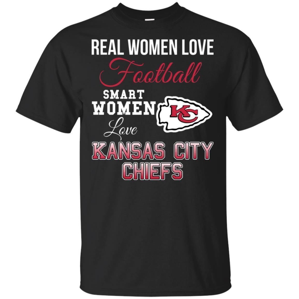 Real Women Love Football Smart Women Love Kansas City Chiefs Team T-Shirt PT06