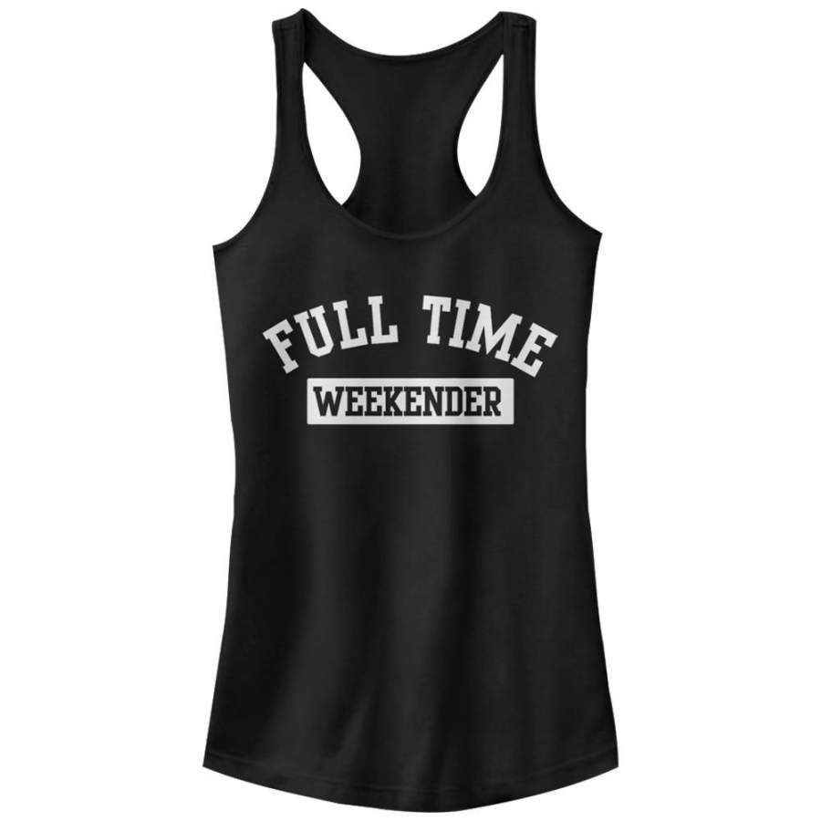 CHIN UP Junior’s Full Time Weekender  Racerback Tank Black