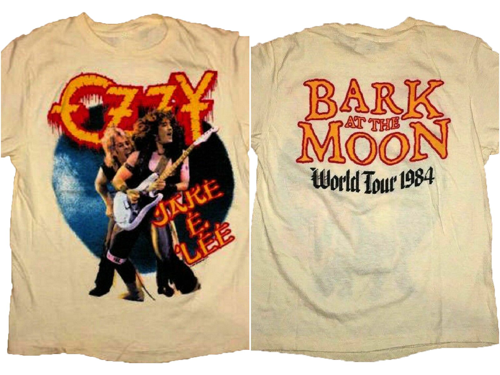 Vtg 80S Ozzy Osbourne Reprint Tour Jake E Lee Bark T-Shirt