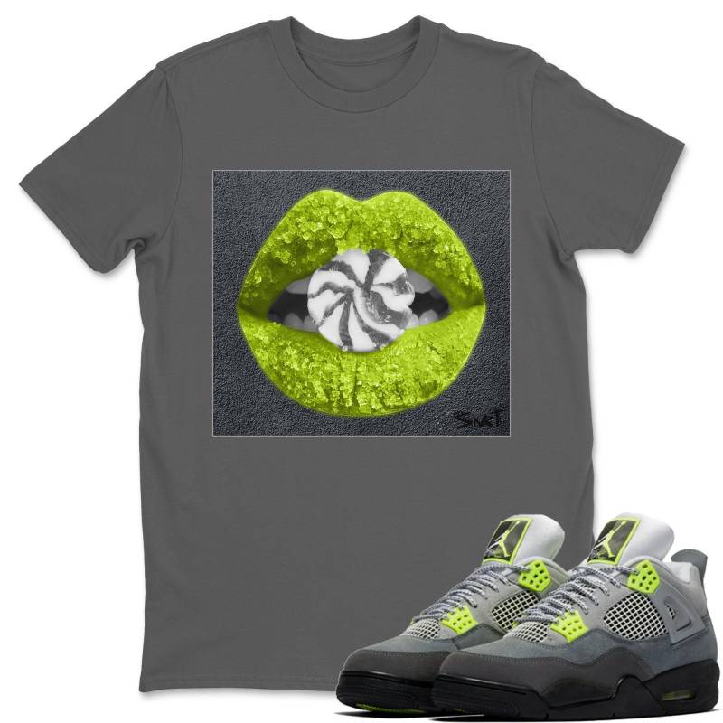 Lips Candy Cool Grey T-Shirt – Air Jordan 4 ’95 Neon