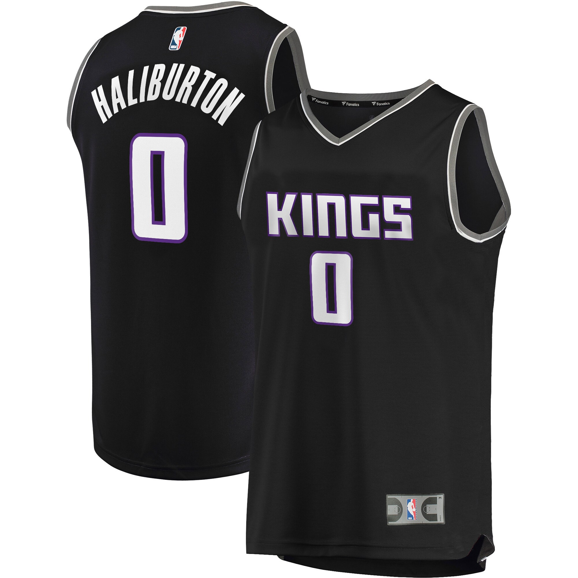 Tyrese Haliburton Sacramento Kings Branded Youth Fast Break Replica Player Jersey – Icon Edition – Black