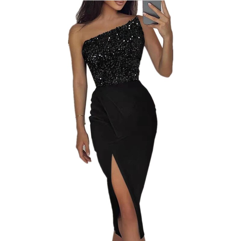 2022 Summer Sexy Wrap Chest Sleeveless Evening Dress Women Elegant Strapless Irregular Draped High Split Club Party Midi Dresses alx