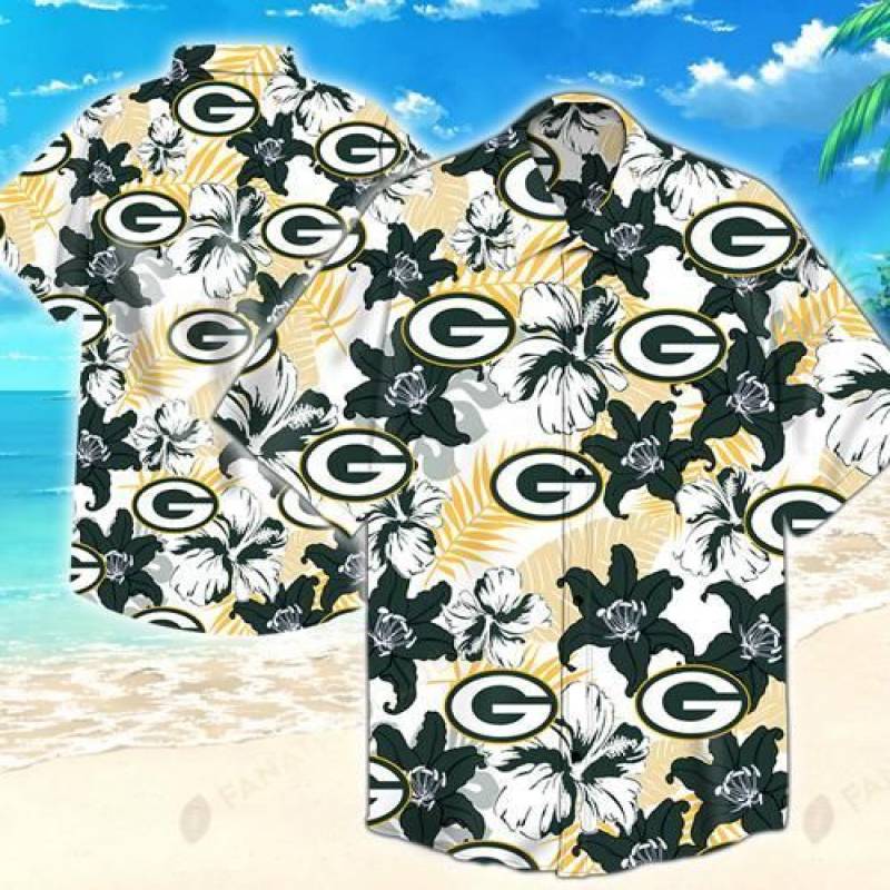 Green Bay Packers Flower Hawaii 3D Shirt