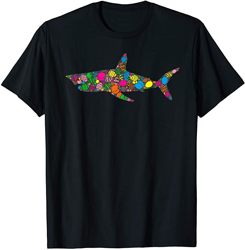 Colorful Egg Shark Gift For Women Men Kids – Easter Day T-Shirt