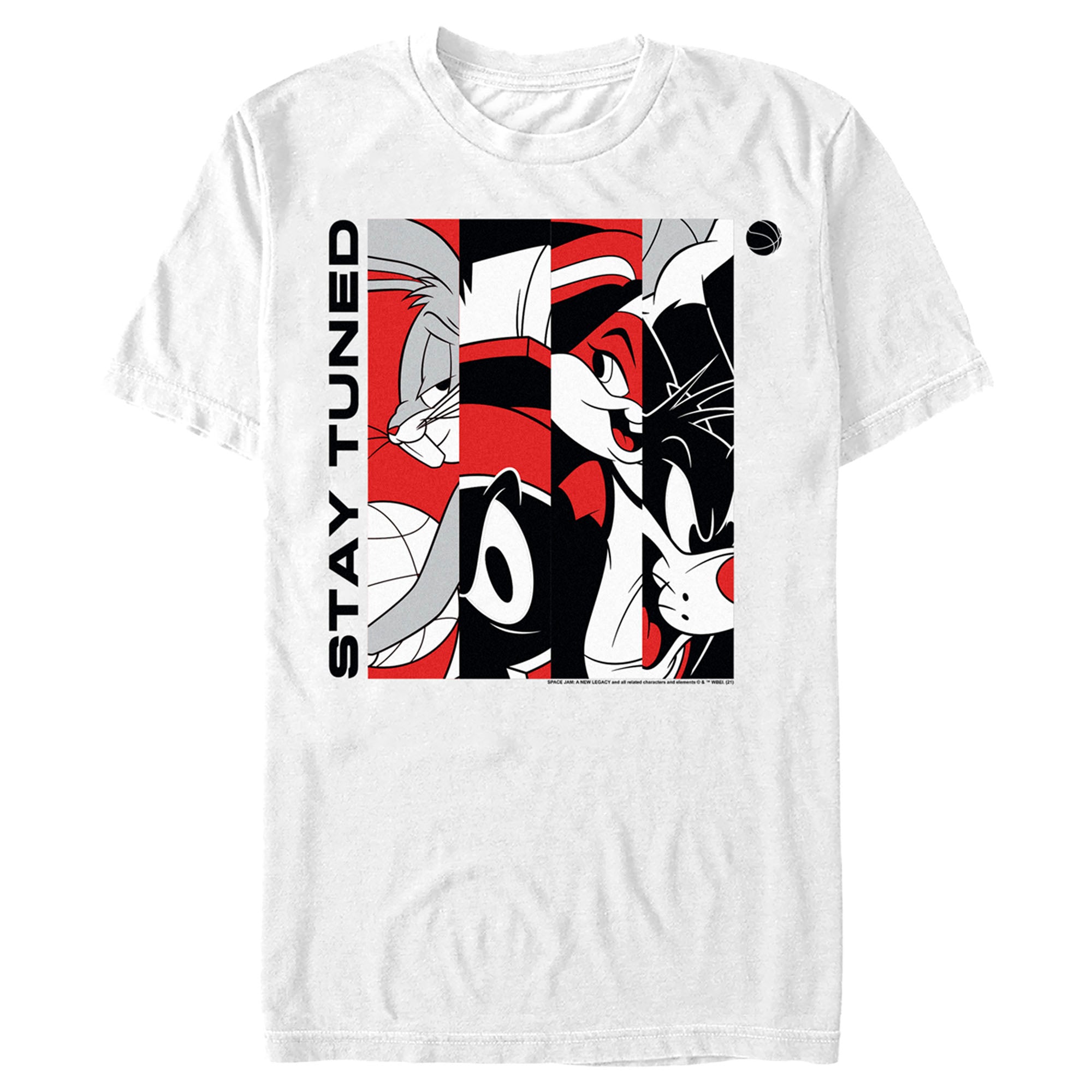 Space Jam: A New Legacy Men’S Stay Tuned Panels Red And Black  T-Shirt