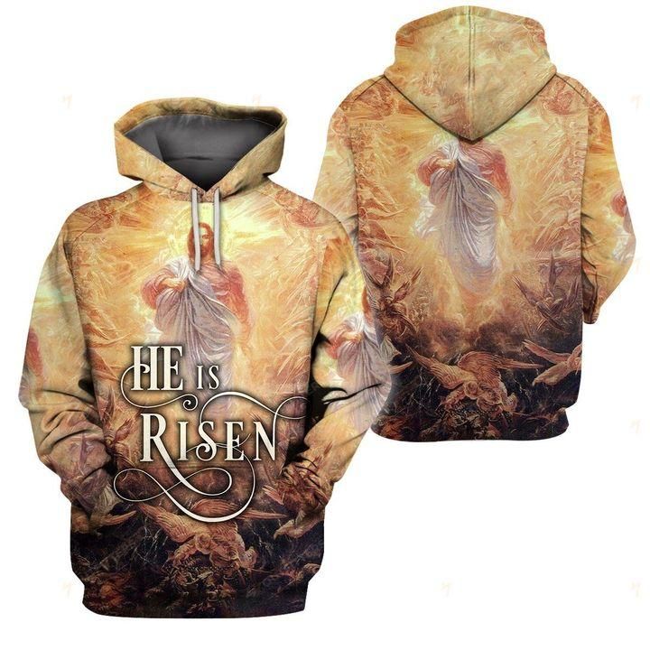 Jesus Shirt Christian Apparel He Is Risen Jesus Christ 3D T-Shirt Hoodie Adult Full Print