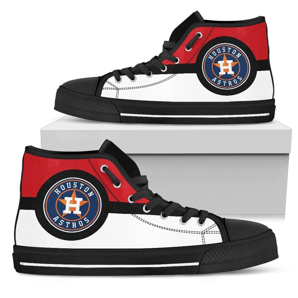 Bright Colours Open Sections Great Logo Houston Astros High Top Shoes Design By TeeCowBoy Fashion