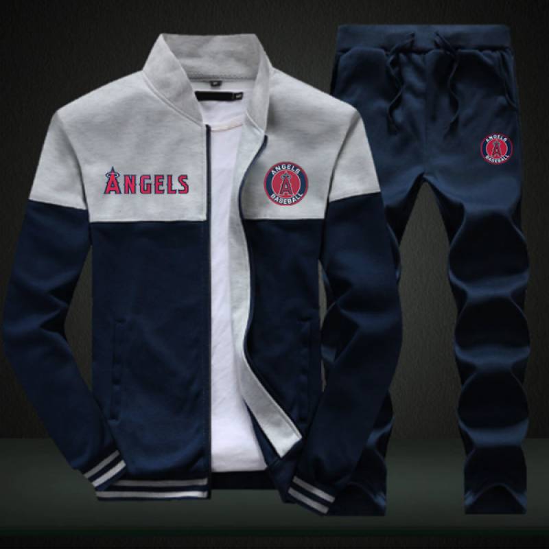 Los Angeles Angels of Anaheim Sweatshirt +Sweatpants Mens Clothing 2 Pieces Sets Slim Tracksuit