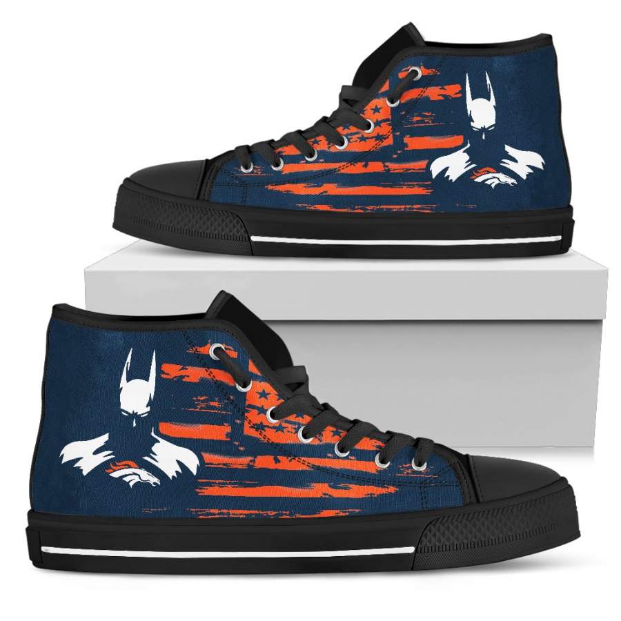 Batman Style Big Denver Broncos High Top Shoes