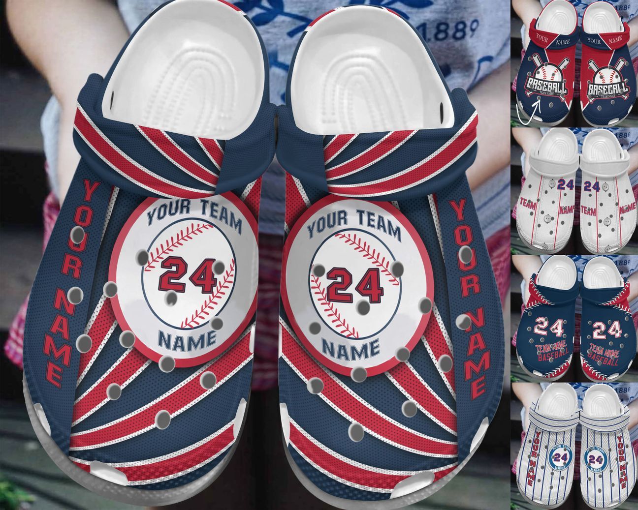 Baseball Personalize Clog, Custom Name, Text, Fashion Style For Women, Men, Kid, Print 3D Team Resembles