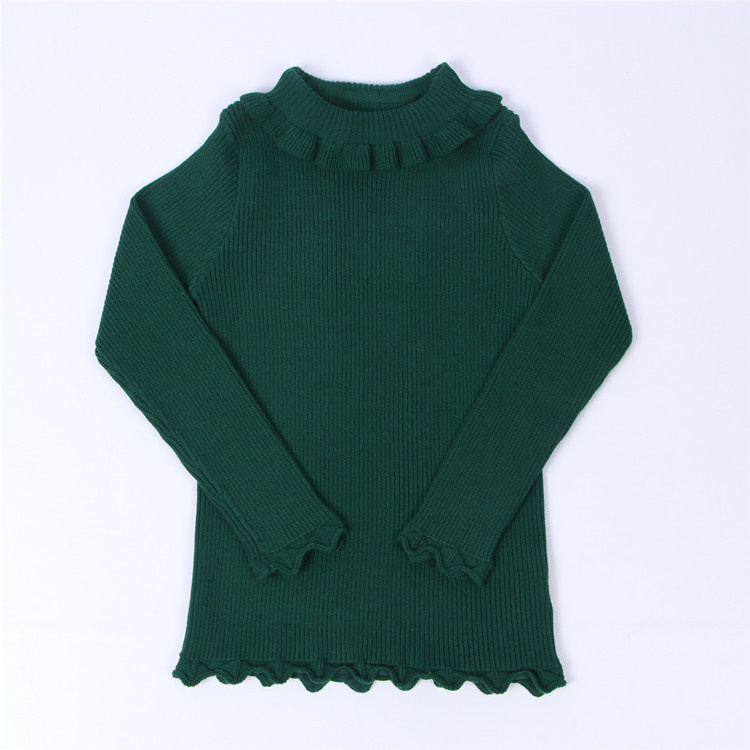 Autumn Winter Children Sweaters Ruched Collar Bottoming Tops Kids Clothing Soft Cotton Toddlers Girls Knitting Pullovers 1-5Y alx