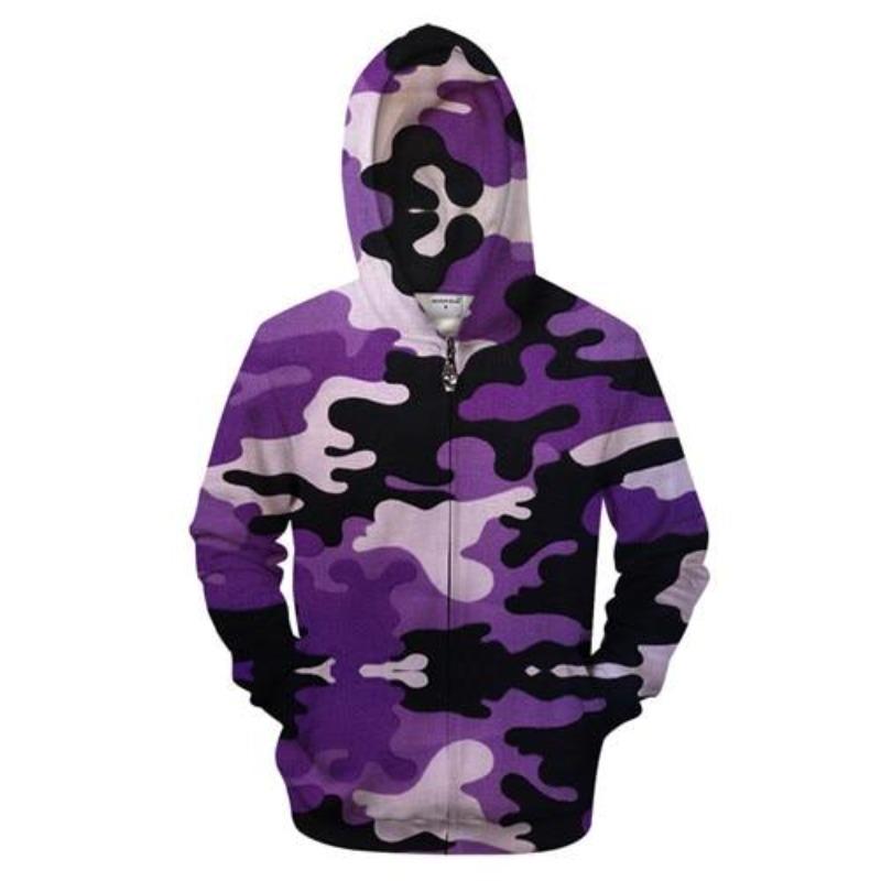 Purple Camo Zip-up Hoodie