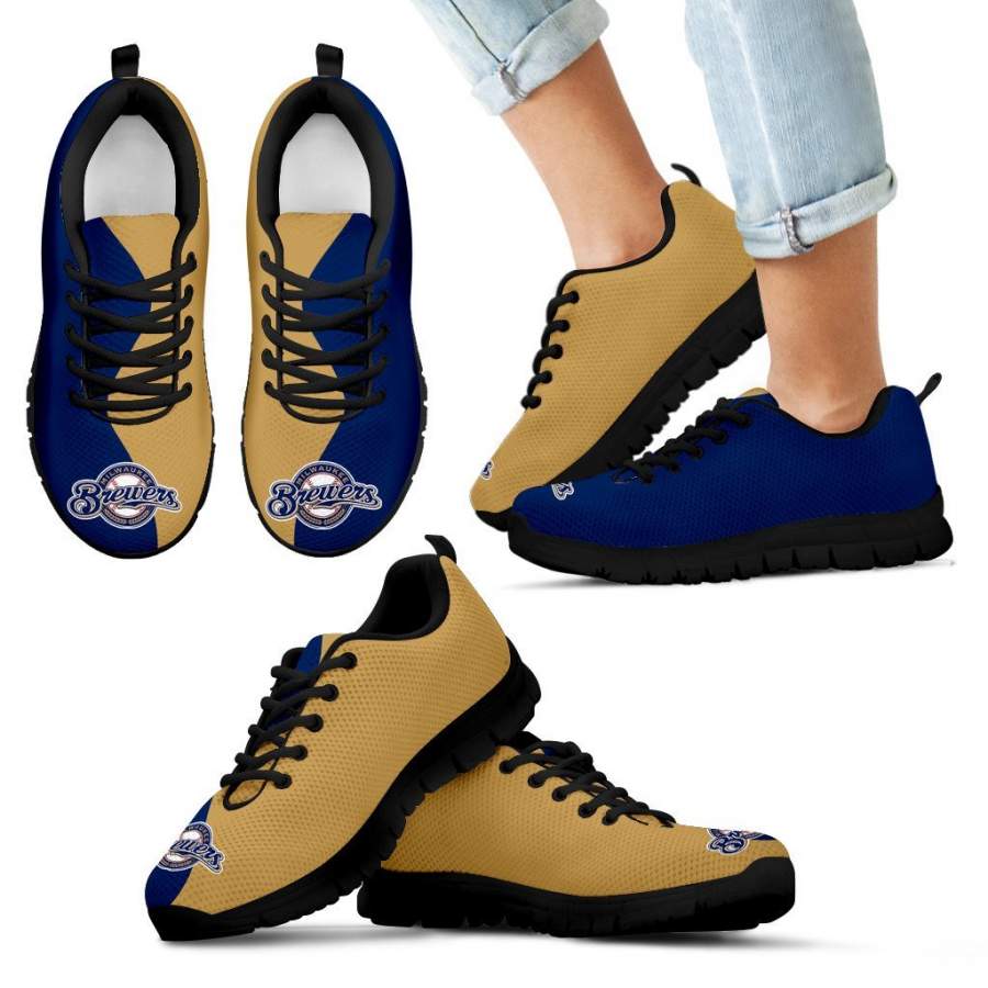 Two Colors Trending Lovely Milwaukee Brewers Sneakers