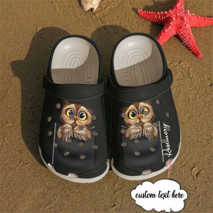 Personalized Owl Pocket Crocsy Shoes For Mens And Womens