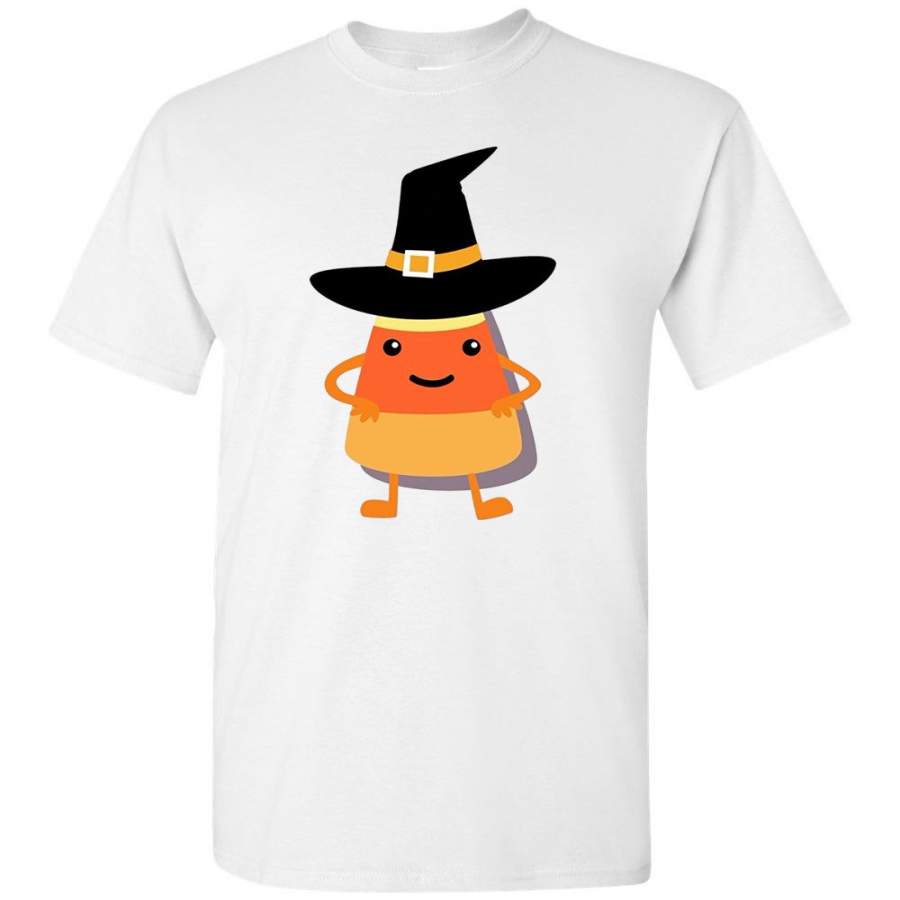 Cute Candy Corn With Witches Hat Shirt | Halloween Funny Tee