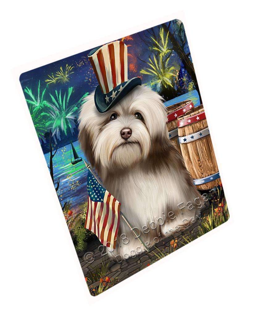 4Th Of July Independence Day Fireworks Havanese Dog At The Lake Blanket Blnkt76593