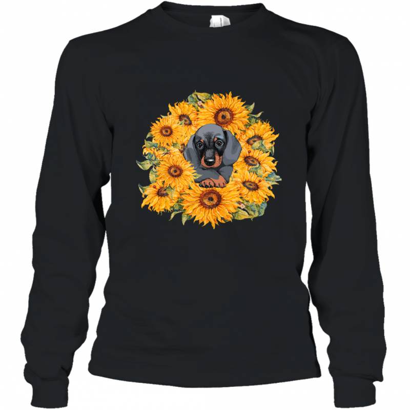 Dachshund in Sunflower Creative Dogs Loving Puppy Long Sleeve