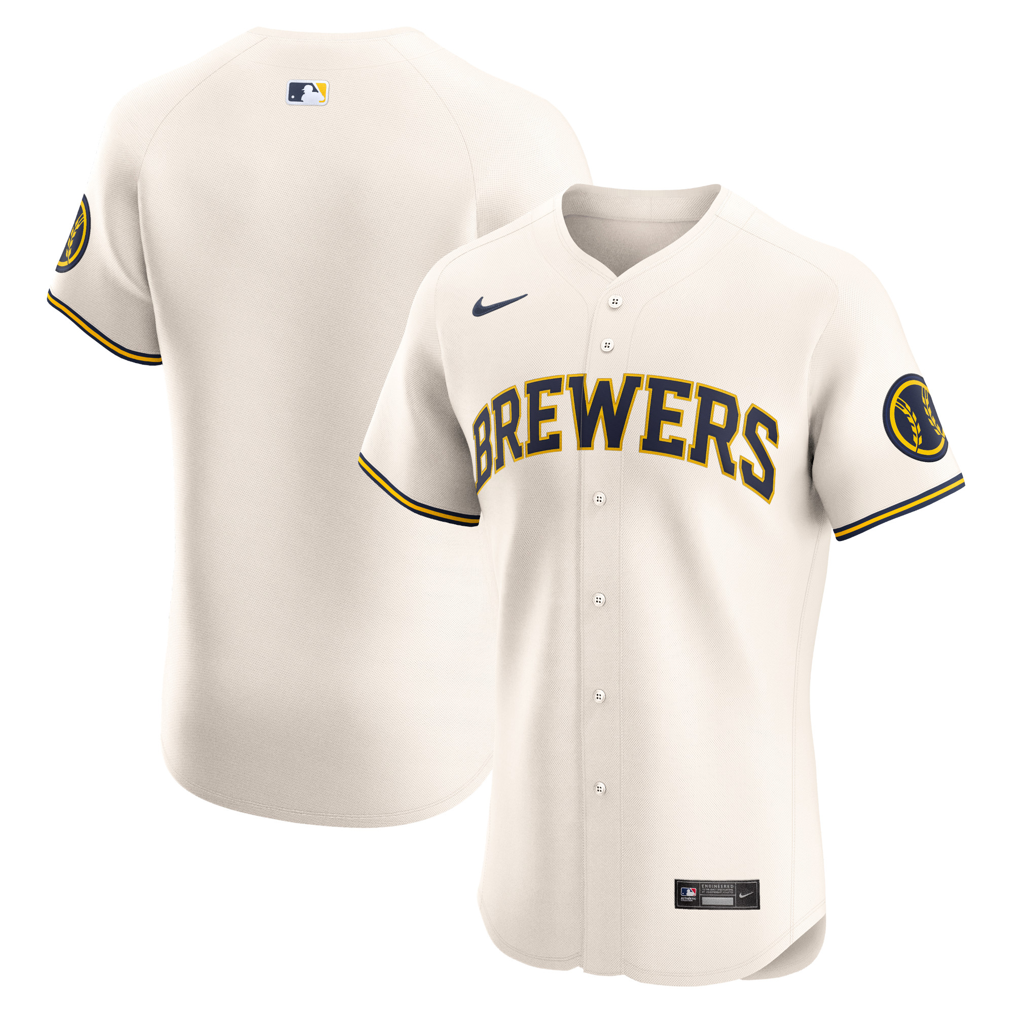 Milwaukee Brewers Home Elite Jersey – Cream