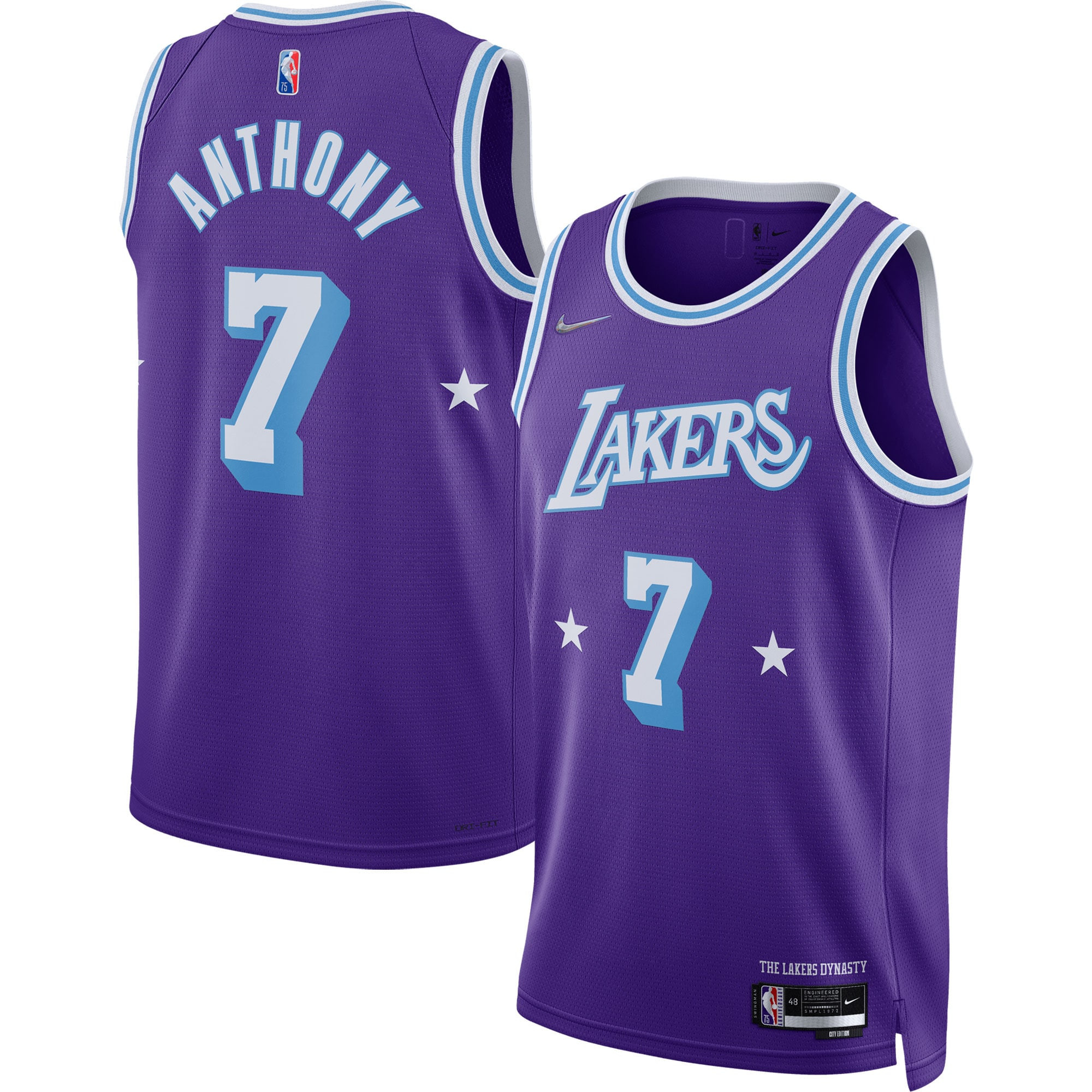 Carmelo Anthony Los Angeles Lakers 2021/22 Swingman Jersey – City Edition – Purple NBA