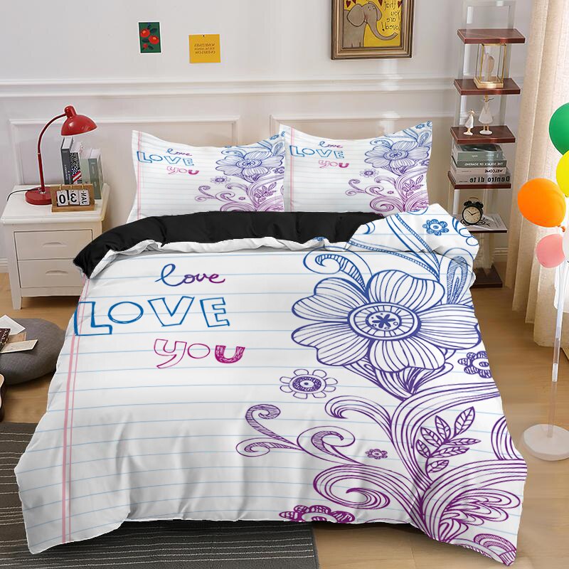 Adult Lover Couple Duvet Cover Set Romantic Valentine’S Day Heart Bedding Sets King Queen Double Cover With Pillowcase