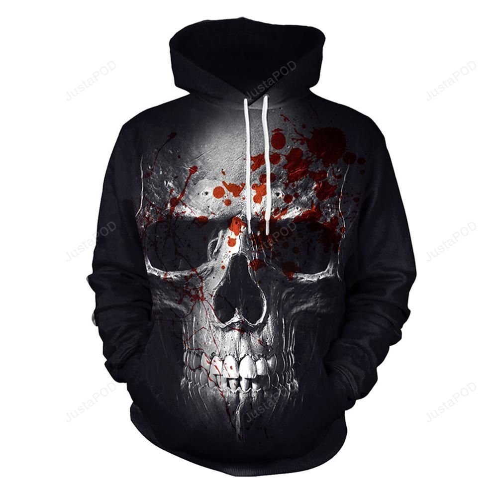 Unisex Athletic 3D Bloody Skull Printed 3D Hoodie For Men Women All Over 3D Printed Hoodies Pullover Sweatshirts