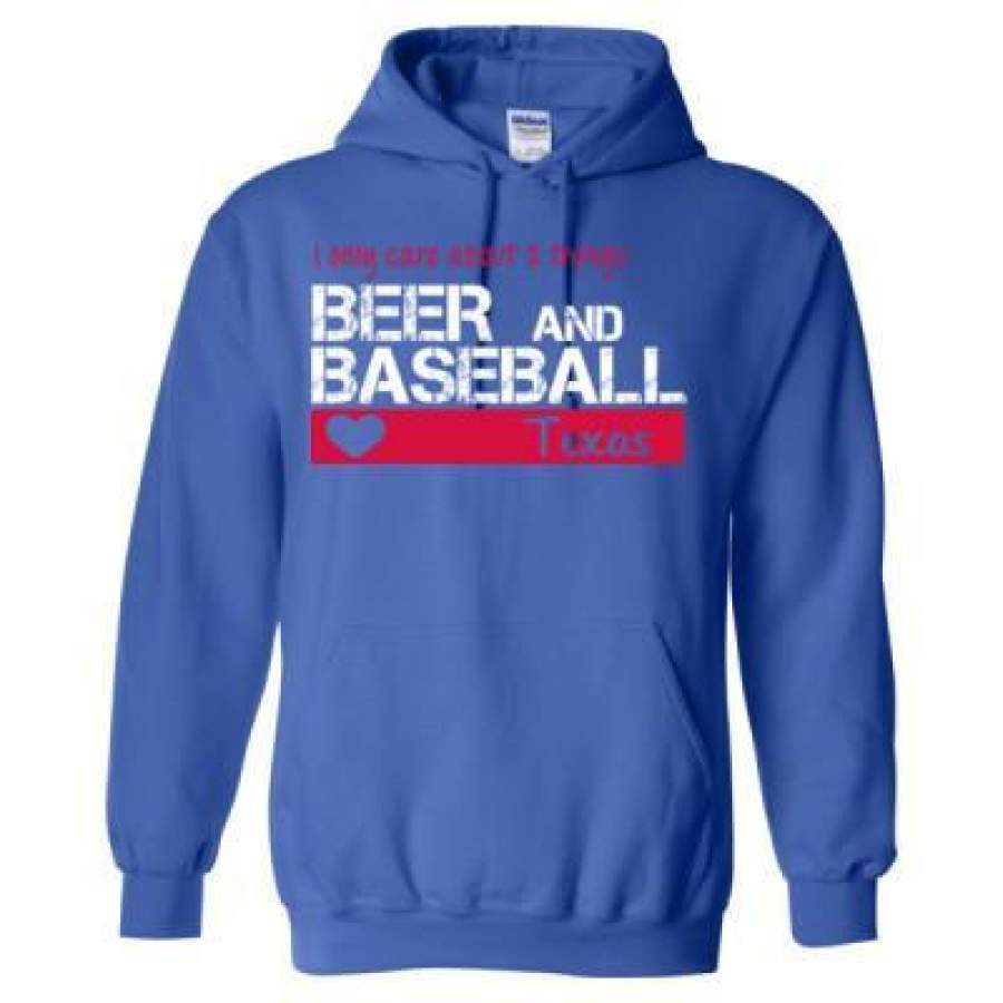 AGR Texas Rangers I Only Care About 2 Things Beer And Baseball – Heavy Blend™ Hooded Sweatshirt