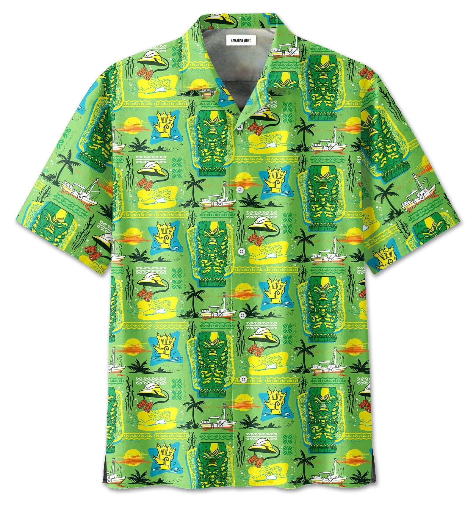 Amazing Tiki Expeditions Unisex Hawaii Aloha Shirt Made In Ha65618