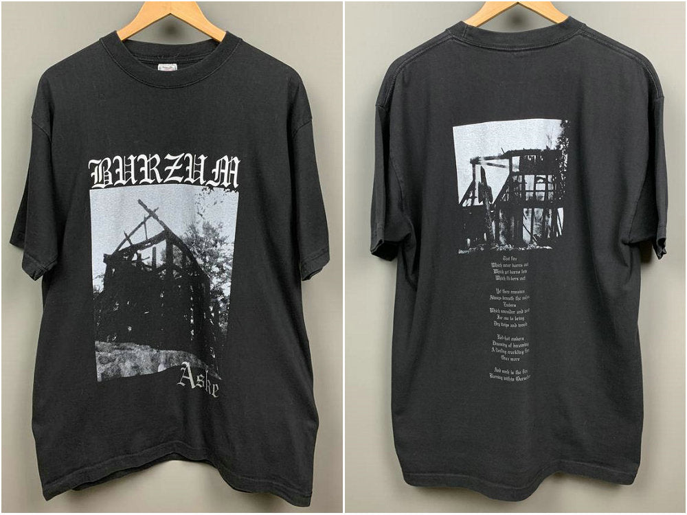 BURZUM 1998 ASKE Vintage Black Metal T-Shirt RARE black print t shirt