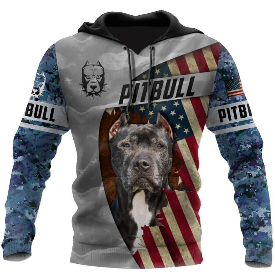 3D America Pit Bull Terrier Unisex Shirts