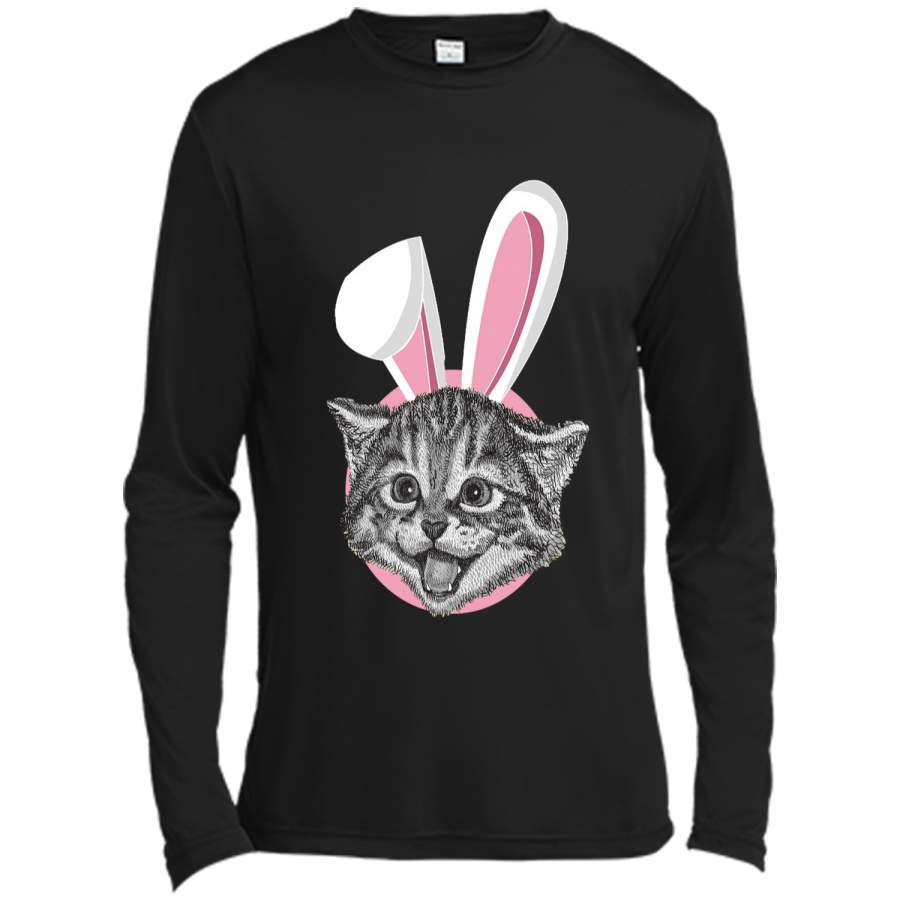 Cat With Easter Bunny Ears Funny Cute Kitten Lover T-Shirt Long Sleeve Moisture Absorbing Shirt