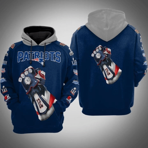 New England Patriots Tom Brady Infinity Gauntlet 76 Unisex 3D Hoodie Gift For Fans